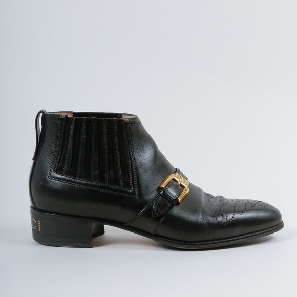 SOLD Gucci G Brogue Leather Ankle Boots - Picture 2 of 12